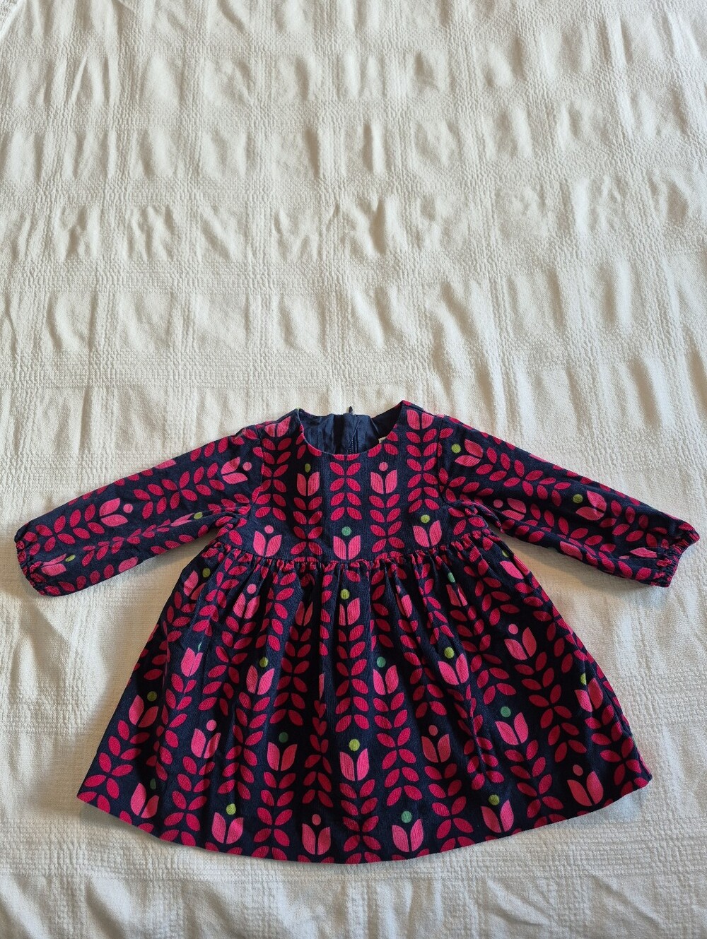 Jacadi girls 12 months corduroy dress, fully lined EUC